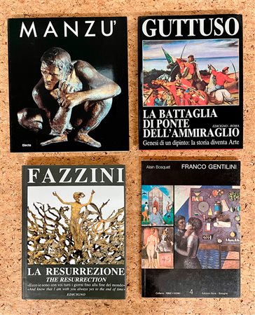FIGURAZIONE ITALIANA (GENTILINI, MANZÙ, GUTTUSO, FAZZINI)- Lotto unico di 4 cataloghi