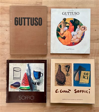 RENATO GUTTUSO E ARDENGO SOFFICI - Lotto unico di 4 cataloghi