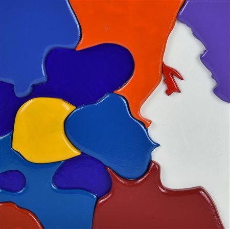 Dario Brevi (1955) BLA BLA BLA, 2016 tecnica mista su tavola, cm 20x20 sul...