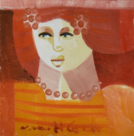 Vittorio Maria Di Carlo (1939) SENZA TITOLO olio e collage su tela, cm 20x20...