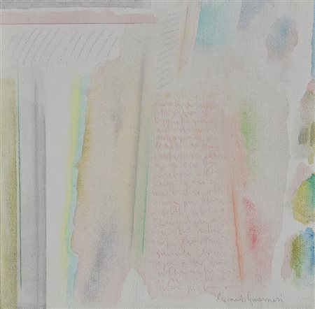 Riccardo Guarneri (1933) SCRITTO ROSA, 2007 tempera su tela, cm 20x20 firma...