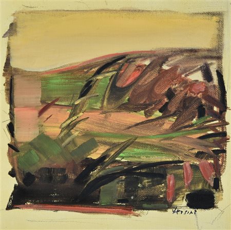 Luigi FersinI (1932) LA COLLINA, 2007 olio su cartoncino telato, cm 20x20...