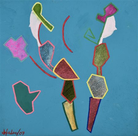 Ciro De Falco (1930) INDIFFERENTI, 2007 acrilico su tela, cm 20x20 firma e...