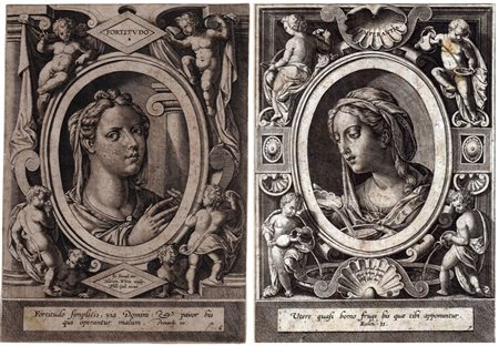 Hieronymus Wierix
(1553 - 1619)
 Fortitudo | Temperantia