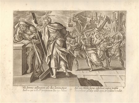 Hendrik Goltzius
(1558 - 1617)
 Il martirio di San Simone e San Giuda Taddeo, da Martin de Vos. 