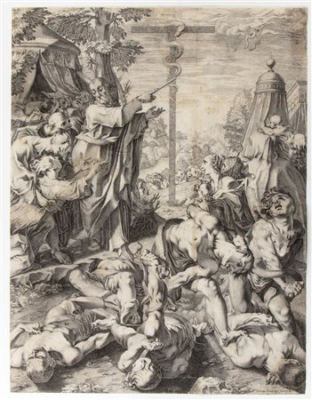 Francesco Villamena
(1566 - 1626)
 Mosè e il serpente di bronzo, da Ferrau Fenzoni