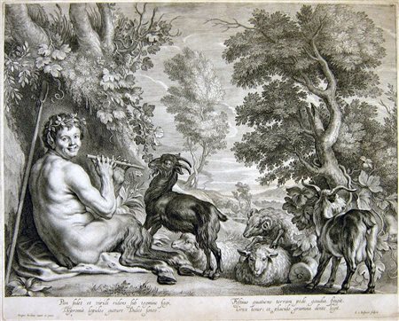 Boëtius Adamsz. Bolswert
(1580 - 1633)
 Pan che suona il flauto, da Jacob Jordaens