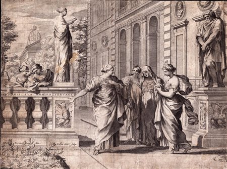 Claude Mellan
(1598 - 1688)
 Allegoria del Collegio Romano, da Pietro da Cortona