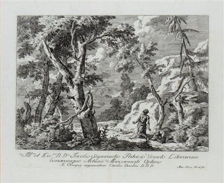 Marco Ricci
(1676 Belluno - Venezia 1729)
 Paesaggio con due figure in una selva