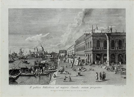 Giambattista Brustolon
(1718 - 1796)
 A publica Bibliotheca ad majoris Canalis initium prospectus, da Antonio Canal