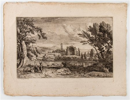 Adrien Manglard
(1695 - 1760)
 Paesaggio con architettura antica, 1753