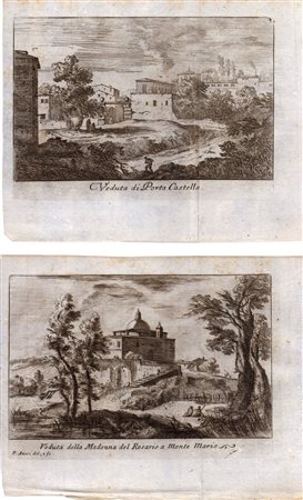 Paolo Anesi
(1697 - 1773)
 Veduta della Madonna del Rosario a Monte Mario | Veduta di Port Castello