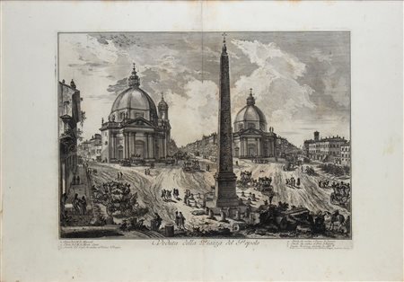 Giovanni Battista Piranesi
(Mogliano Veneto 1720 - Venezia 1778)
 Veduta della Piazza del Popolo
