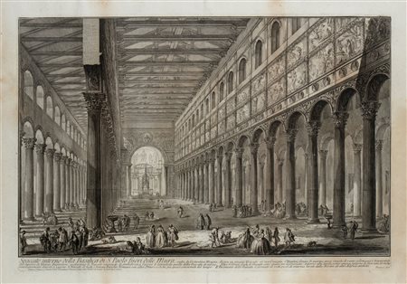 Giovanni Battista Piranesi
(Mogliano Veneto 1720 - Venezia 1778)
 Spaccato interno della Basilica di S. Paolo fuori delle Mura