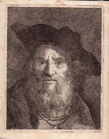 Giandomenico Tiepolo
(1727 - 1804)
 Testa di uomo con un cappello da contadino