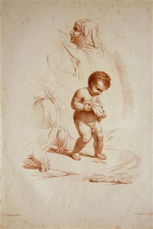 Nicolas Schenker
(Parigi 1760 - Ginevra 1848)
 Studio di figure con putto che orina, da Nicolas Poussin