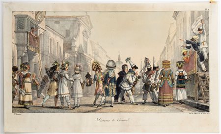 Antoine-Jean-Baptiste Thomas
(Parigi 1791 - 1833)
 Costumi di Carnevale a Roma