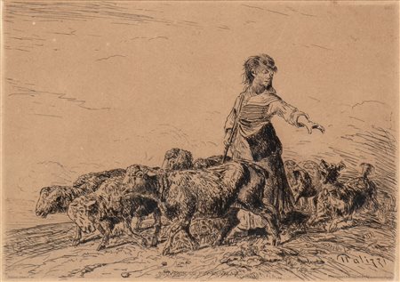 FILIPPO PALIZZI
(Vasto 1818 - NapolI 1899)
 Souvenir du Puy-en-Velais