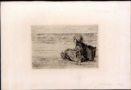 Jozef Israels
(1824 - 1911)
 Bambina con canestro, 1879