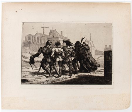 Félix Bracquemond
(1833 - 1914)
 Ils s'en allaient, dodelinant de la tête et barytonnant du cul (Rabelais)