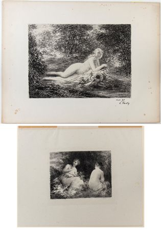 HENRI FANTIN-LATOUR
(Grenoble 1836 - Buré 1904)
 Le Bagnanti | La sorgente nel bosco