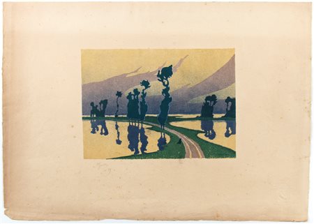 Charles Victor Guilloux
(Paris 1866 - Lormes 1946)
 L'Inondation (Paysage aux peupliers), da "L'Estampe Originale"