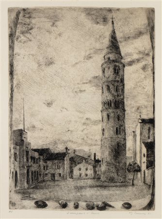 Virgilio Tramontin
(1908 - 2002)
 Il campanile di Caorle, 1961