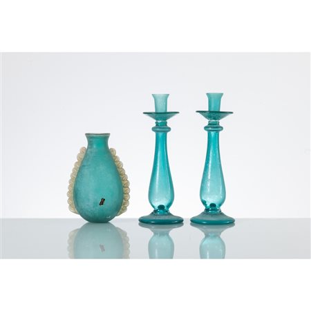 FRANCO MORETTI E MAESTRI MURANESI, Vaso e due monocera