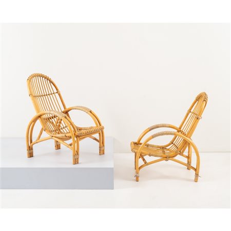 PRODUZIONE ITALIANA 1980 ca., Coppia di poltrone