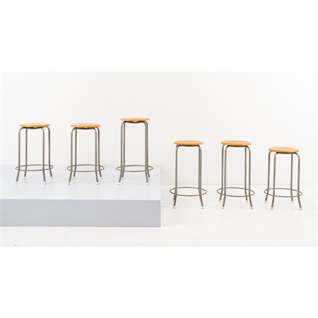 PRODUZIONE ITALIANA 1950 ca. Sei sgabelli