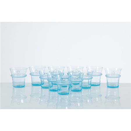 VINCENZO NASON & C., Dodici bicchieri in vetro soffiato