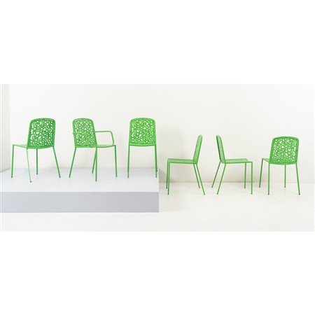 PRODUZIONE ITALIANA 2000 ca., Cinque sedie e poltrona