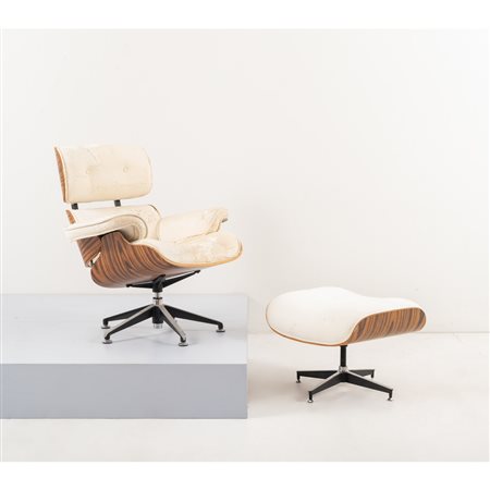 CHARLES E RAY EAMES (Attr.le), Lounge chair con ottoman