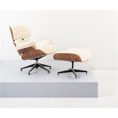 CHARLES E RAY EAMES (Attr.le), Lounge chair con ottoman