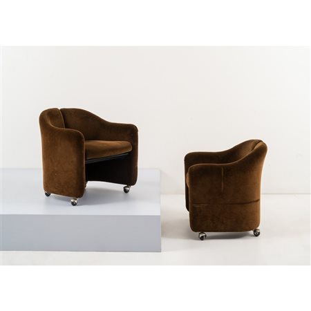 EUGENIO GERLI, Due poltrone su rotelle modello “PS142”