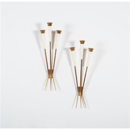 PRODUZIONE ITALIANA 1950 ca., Coppia di lampade da parete