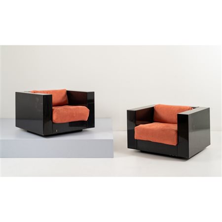 LELLA E MASSIMO VIGNELLI, Coppia poltrone modello “Saratoga”