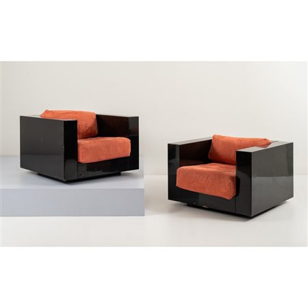 LELLA E MASSIMO VIGNELLI, Coppia poltrone modello “Saratoga”