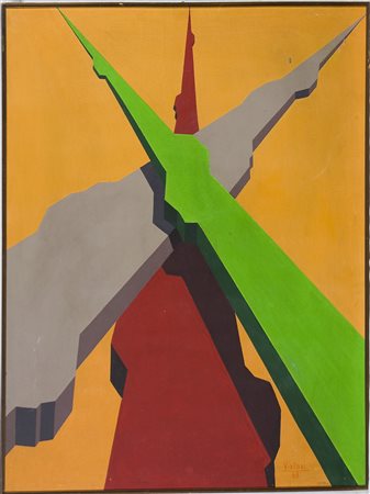 Luiciano Vistosi (1931-2010) Progetto per vetro, 1969 Olio su tela cm 100x70...