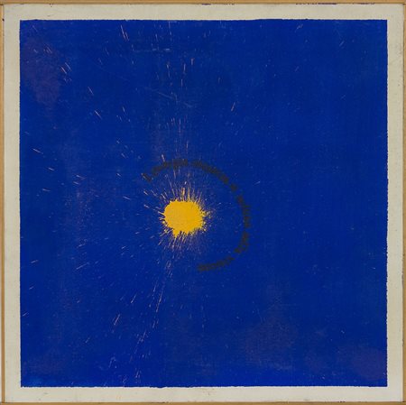 Ugo Carrega (1935) L'energia dispersa si raduna alla visione., 1989 Tecnica...