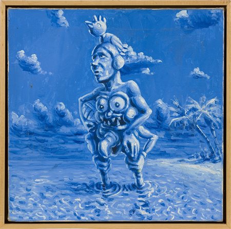 Fulvio Di Piazza (1969) Bagnante, 1999 Olio su tela cm 40x40 Firma sul retro