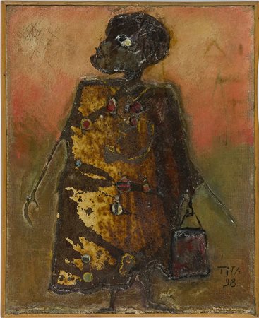 Mbaie Tita (1945) Taalibé (enfance desheritée), 1998 Tecnica mista e collage...