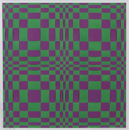 Edoardo Landi (1937) Strutturazione ortogonale, 1969 Cartoncini a due colori...