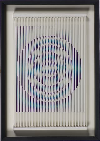 Alberto Biasi (1937) Cinetico al centro, 2000 Tecnica mista, pvc su pannello...