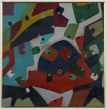 Aref Rayess (1928-2005) Senza titolo, 1960 Olio su tavola cm 47x47 Firma e...