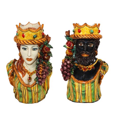 Ceramiche e presepi d'arte  Scarlatella - Coppia di mezzi busti