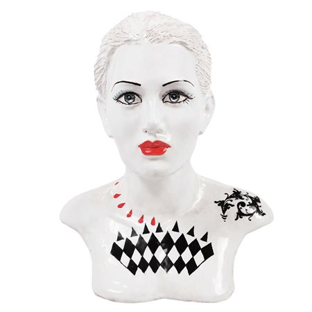 Ceramiche e presepi d'arte  Scarlatella - Busto di donna bianco tatuato
