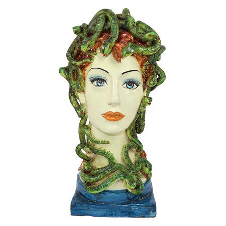 Ceramiche e presepi d'arte  Scarlatella - Testa di donna con serpenti