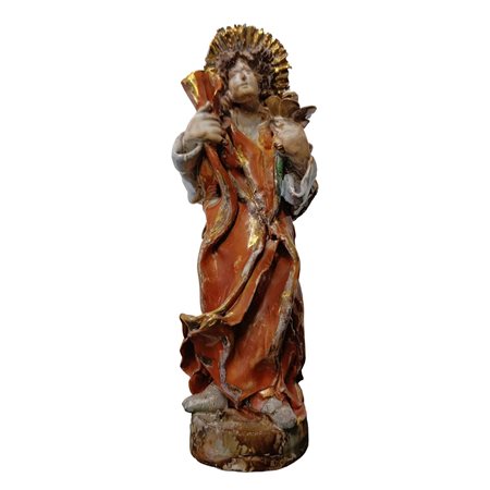 Giuseppe Bonaccorso (Caltagirone 1907 - 1993)  - Figurina di angelo in ceramica a lustro, 50s-60s