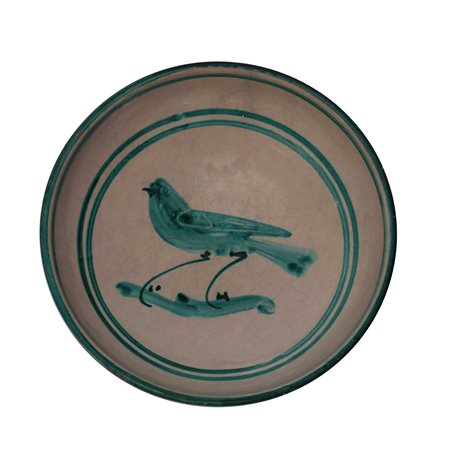 Ciotola in ceramica con raffigurazione di uccello